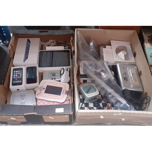 235 - 2 boxes of electronics to include Ipad, phones, etc. As found