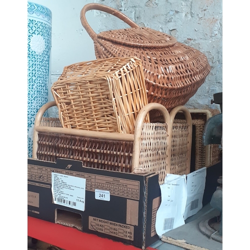 241 - A box of wicker baskets etc.