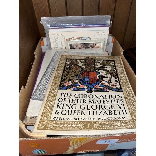 63 - A box of Royal memorabilia / ephemera.