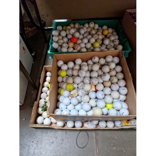 131 - Three boxes of used golf balls