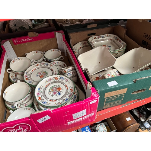 196 - 2 boxes of Spode Chinese Rose tableware