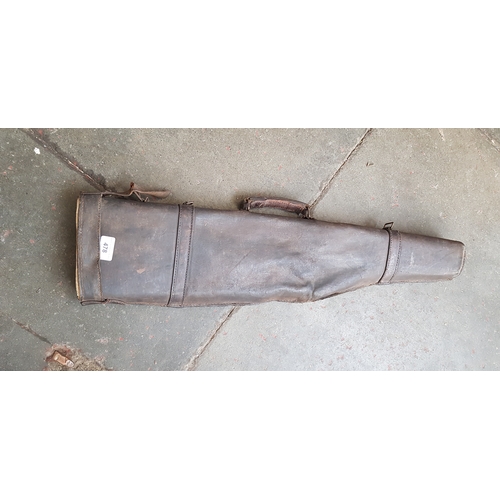 478 - An antique leather leg of mutton shotgun case.