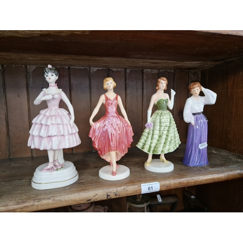 61 - Four Goebel figurines.