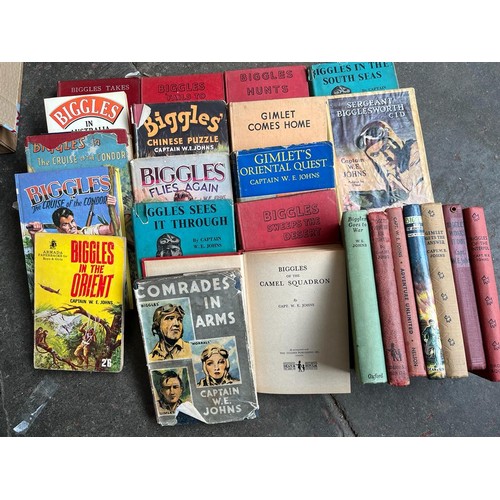 450 - A box of appx 20 Biggles books by Capt W E Johns