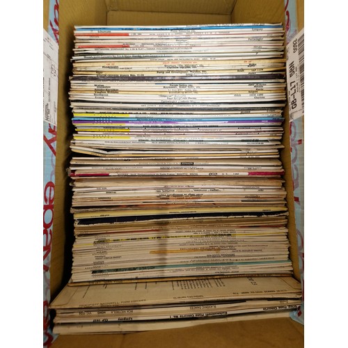 493 - 12 boxes containing large collection of classical vinyl records.