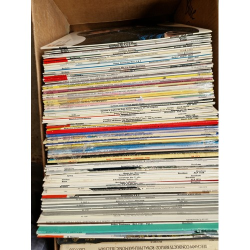 493 - 12 boxes containing large collection of classical vinyl records.