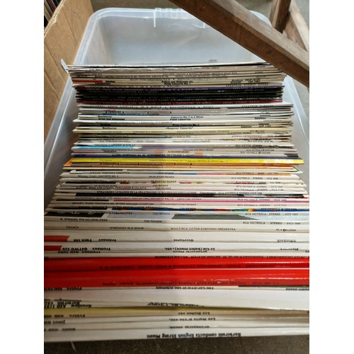 493 - 12 boxes containing large collection of classical vinyl records.