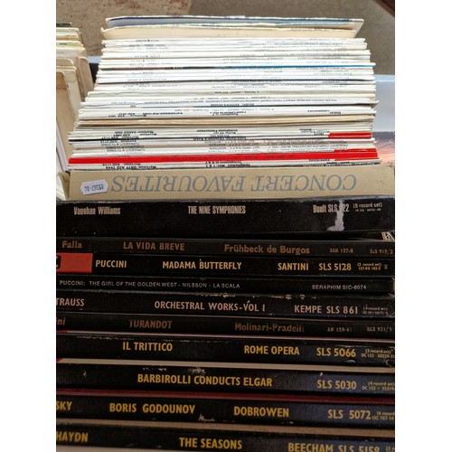 493 - 12 boxes containing large collection of classical vinyl records.