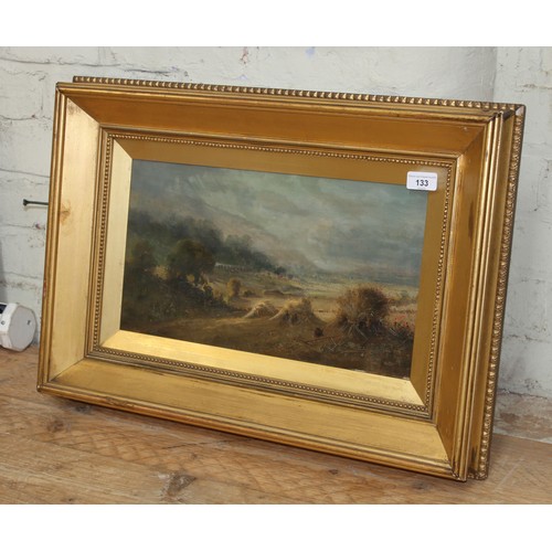 133 - James Tyndall Midgley (1872 - 1962), landscape with viaduct, oil on canvas, 42cm x 23cm, signed lowe... 