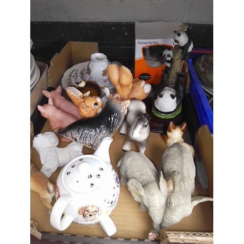 170 - A box of animal ornaments including Sylvac