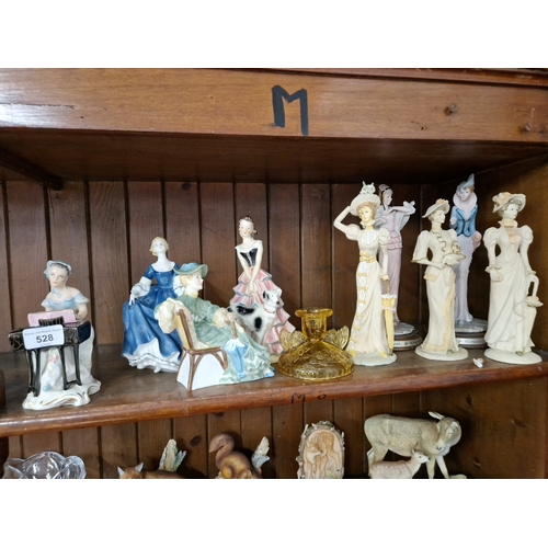 528 - Two Royal doulton figures and others - some composition