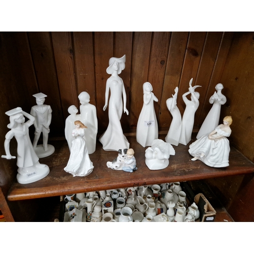 530 - Eleven Royal Doulton figurines.