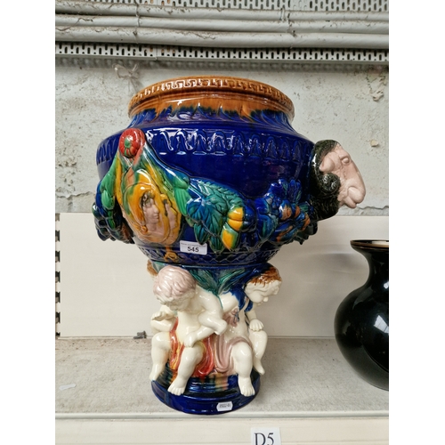 545 - Large repro Majolica jardiniere