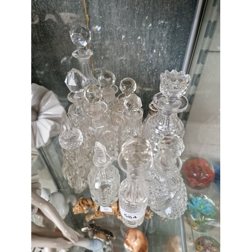 584 - Various glass scent bottles