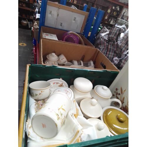 201 - 3 boxes of pottery including 2 containing M&S Harvest table ware