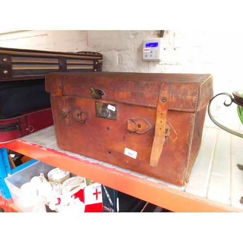 282 - An early 20th century leather top hat case by Herbert Johnson, Bond Street, London.