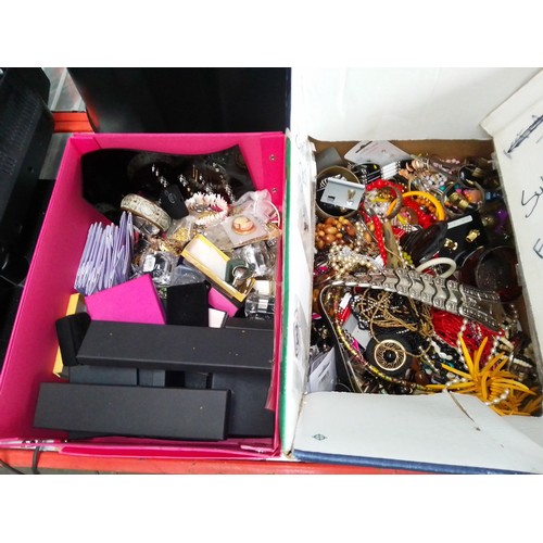 248 - Two boxes of costume jewellery