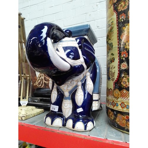 278 - A Chinese ceramic plant stand modelled as an elephant.