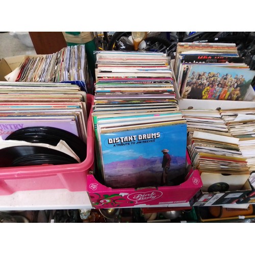 325 - 2 boxes of assorted LPs and 4 boxes of various 45s