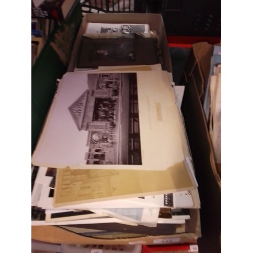 443 - Two boxes of mixed photographs and ephemera.