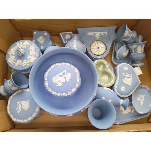 1126 - A box of assorted Wedgwood Jasperware, various colours.