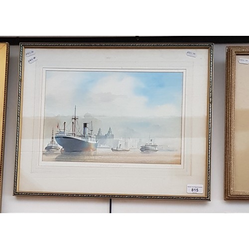 815 - John Shimmin (British 20th century), 'Waterfront circa 1950s', watercolour, signed to lower right an... 