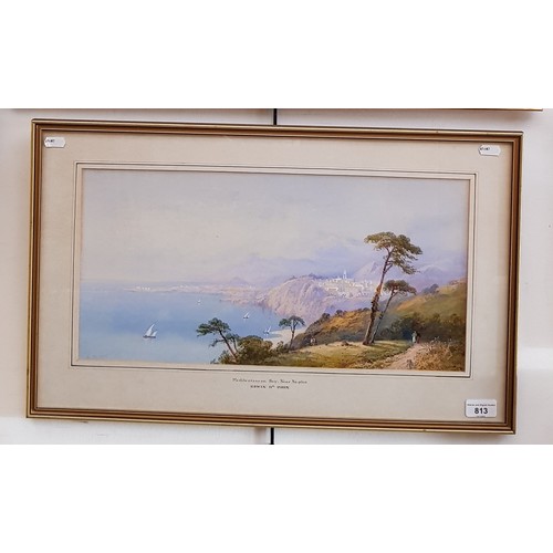 813 - Edwin St John (British 1878-1961), 'Mediterranean Bay, Near Naples', watercolour, framed and glazed,... 