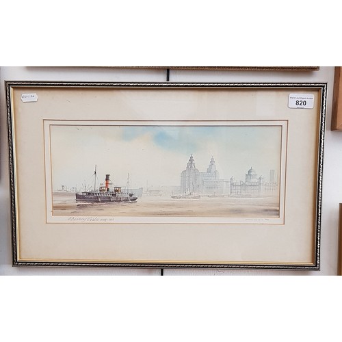 820 - John Shimmin (British 20th century), 'Mersey Vista circa 1950', watercolour, signed and titled on mo... 