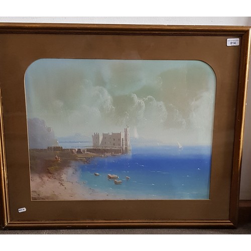 814 - Peter Conrad Schreiber (1816-1894), Gulf of Naples, gouache, signed, glazed and framed.