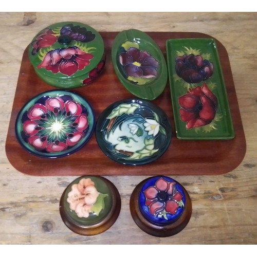 63 - Seven pieces of Moorcroft pottery.