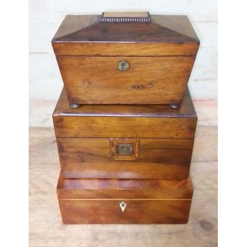 87 - A group of three 19th century boxes.