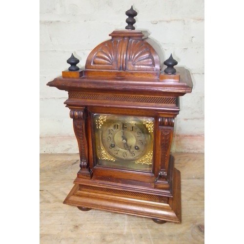 83 - An architectural mantle clock, height 44cm.