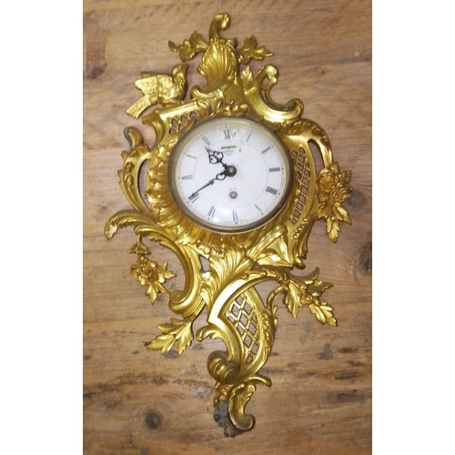 80 - A Smiths gilt metal cartel clock, length 48cm.