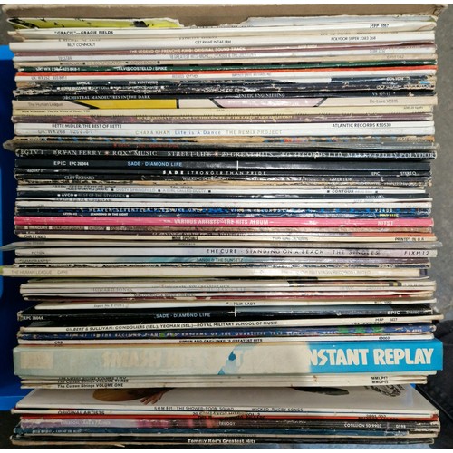 478 - A box of LPs and a box of 45s.