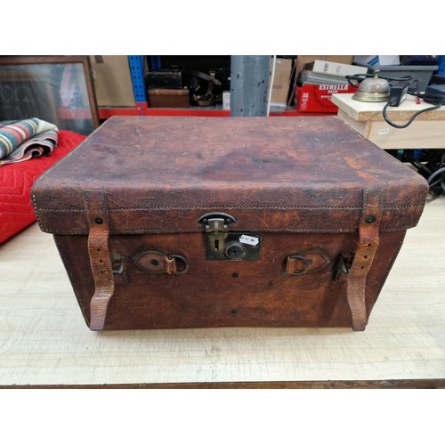 282 - An early 20th century leather top hat case by Herbert Johnson, Bond Street, London.