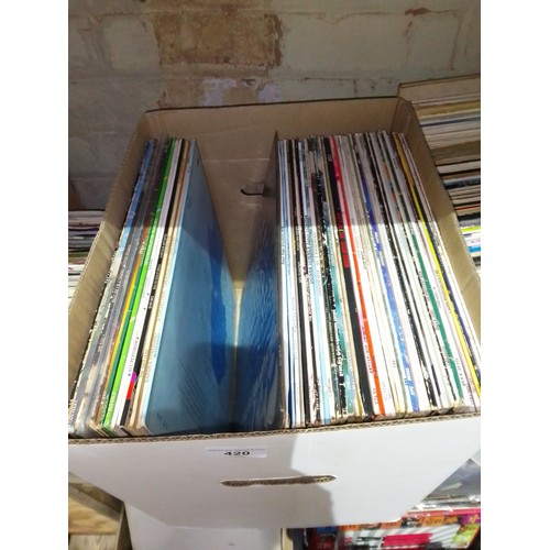 420 - A box of approx. 56 LPs, various genre.