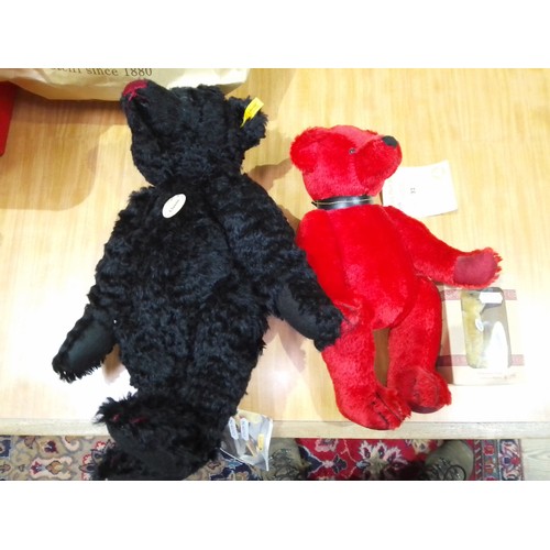 379 - Two Steiff Classic bears; one limited edition Classic Red Bear, 32/250, one black growler bear, toge... 