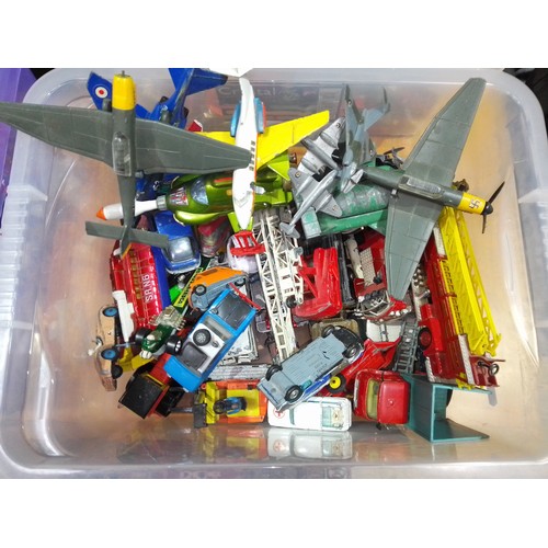 384 - A box of die-cast model vehicles comprising Dinky and Corgi.