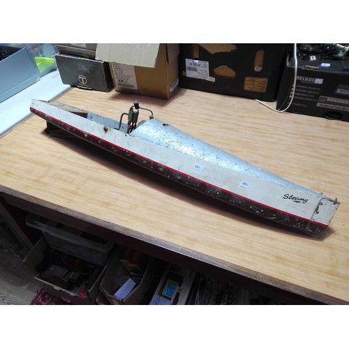 374 - A live steam model boat.