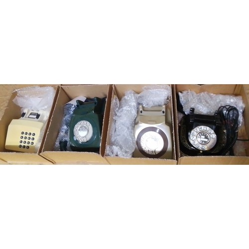 201 - A group of four vintage table telephones comprising of a Belgium bell MFG RTT56B, GPO 746F, 8746F an... 