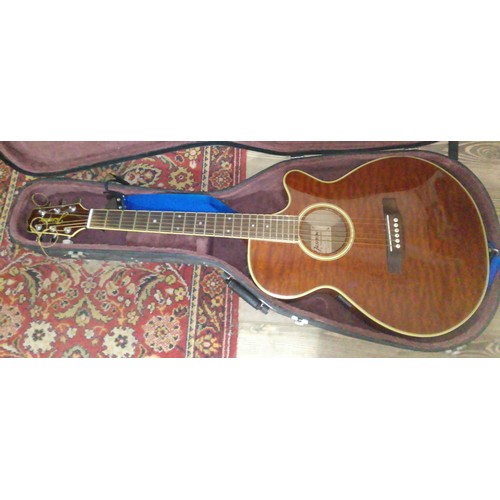 229 - A Takamine Jasmine electro-acoustic guitar, model no. TS90C-DW, with hard case.