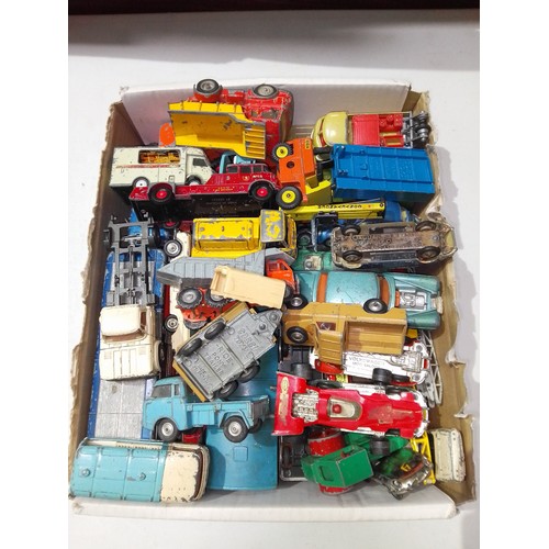 346 - A box of assorted die-cast model vehicles including Lesney, Dinky, Corgi etc.