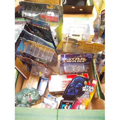 344 - A box of assorted mainly boxed and unopened Star Wars toys.