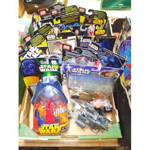 343 - A box of assorted mainly boxed and unopened Star Wars toys.