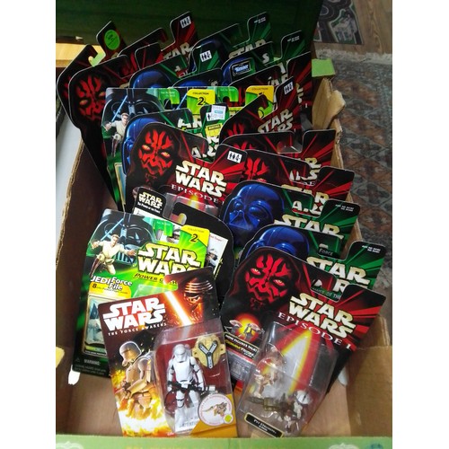 345 - A box of assorted mainly boxed and unopened Star Wars toys.