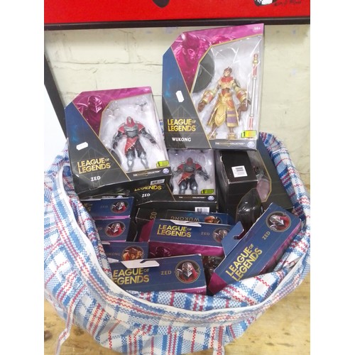 328 - A bag of approx. 20 boxed League of Legends toys, mainly Wukong & Z.