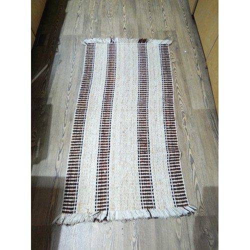 265 - A native American hand loomed churro wool double horse blanket.