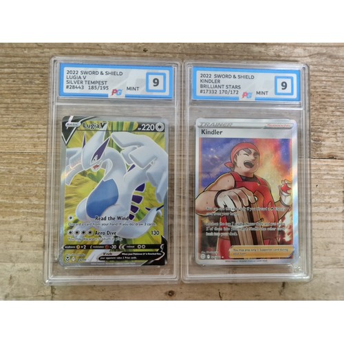 446 - Two graded Pokemon cards, graded by PG, grade 9.