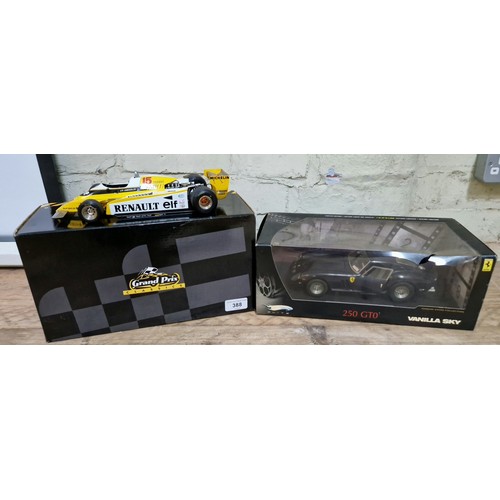 388 - Two boxed model vehicles comprising a Vanilla Sky 250 GTO and an Exoto Grand Prix Classics Renault R... 