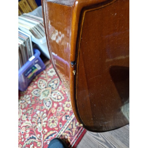 297 - A Stentor 3/4 double bass, solid back and front, with soft bag.